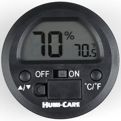 HUMI-CARE Black Ice Round Digital Hygrometer